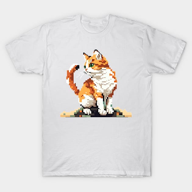 Cat Pixel - Funny Cats T-Shirt by Karin Wright